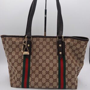 Gucci GG Canvas Jolicoeur Sherry Line Tote Brown